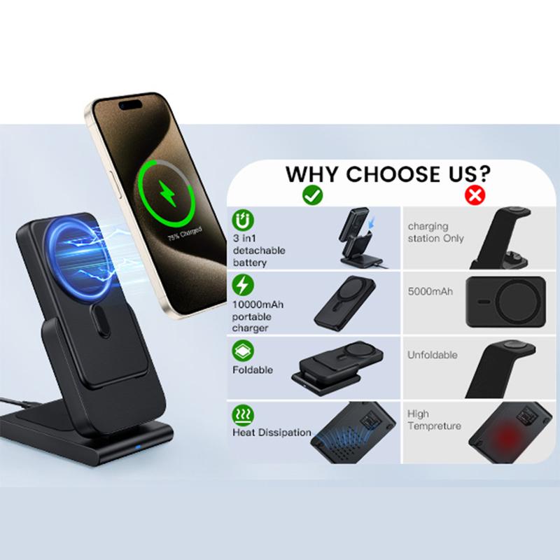 New 3-in-1 charging station, magnetic wireless charging station