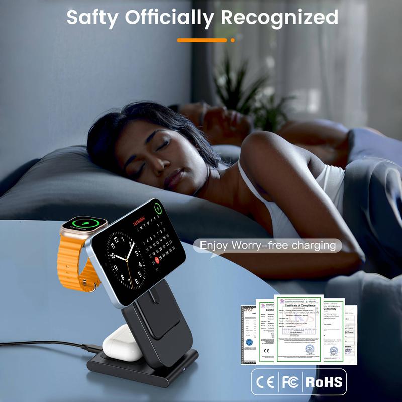 New 3-in-1 charging station, magnetic wireless charging station